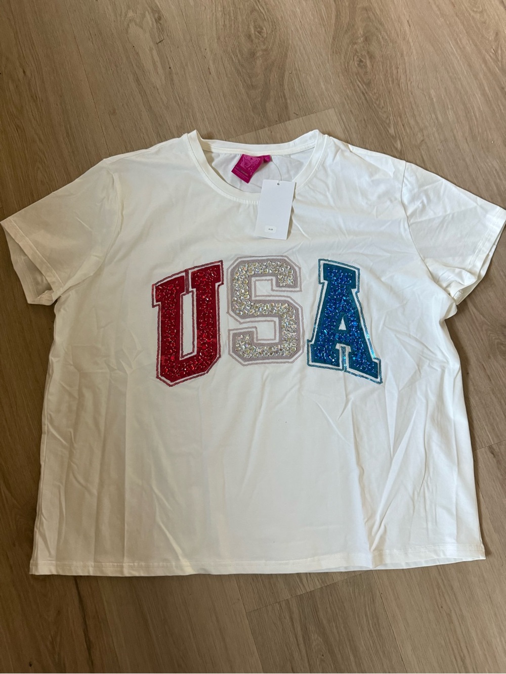 Queen of Sparkles USA T Shirt Boxy Fit XL NEW